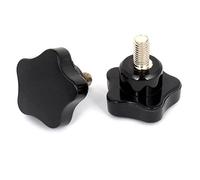 sourcing map 40 mm M8 x 15 mm Filetage mâle étoile Vis à tête sur serrage Bouton 2pcs