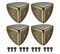sourcing map 40 x 40 x 40 mm Coin de Protection Boîte Caisse Bois Angle Protecteur Meuble Métal Vintage Bronzé 8Pcs