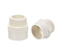 sourcing map 40mm Slip x G1-1/4 Mâle Filetage PVC Tuyau Raccord Adaptateur Connecteur 2Pcs