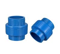 sourcing map 40mm x 40mm PVC Tuyau Raccord Union Solvant Prise Rapide Connecteur Bleu 2Pcs