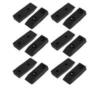 sourcing map 40mmx14mmx7mm Forme Rectangle en Caoutchouc Protecteurs de Pieds de Meubles Pads Black 12pcs