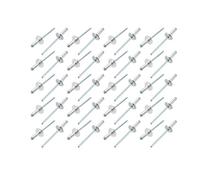sourcing map 40pcs 4mmx13mm aluminium Extrémité ouverte grande bride Rivets aveugles
