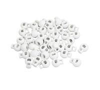 sourcing map 40pcs Arrêt de Cordon Serrure de Cordon Verrou de Cordon à Ressort bloqué Cordon Glisser Cordon pour Vêtement Sac Lacet Camping Transparent Blanc 7 mm Trou Unique tête Ronde