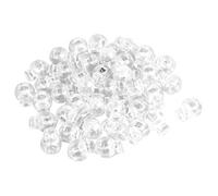 sourcing map 40pcs Arrêt de Cordon Serrure de Cordon Verrou de Cordon à Ressort bloquéz Cordon Glisser Cordon pour Vêtement Sac Lacet Camping simple trou 6mm Dia Blanc transparent