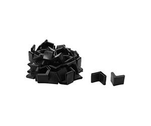 sourcing map 40pcs Casquette Pieds Chaise Angle Fer Forme L Patin Meuble Table Embout Capouchon Cornière Protection Caoutchouc Noir 30x30mm