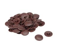 sourcing map 40pcs Couvercle de bouchon à vis cruciforme chapeau 17mm de diamètre en plastique forme ronde brun foncé