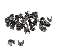 sourcing map 40Pcs Fermeture Éclair Glissière Retenue, #3 U Forme Supérieur Bouchons pour Sacs Manteaux Vestes Fermé Fermeture Éclairs Remplacement, Métallique Noir