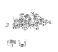 sourcing map 40Pcs Fermeture Éclair Glissière Retenue, #5 U Forme Supérieur Bouchons pour Sacs Manteaux Vestes Fermé Fermeture Éclairs Remplacement, Argenté Ton