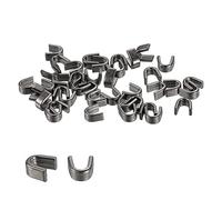 sourcing map 40Pcs Fermeture Éclair Glissière Retenue, #5 U Forme Supérieur Bouchons pour Sacs Manteaux Vestes Fermé Fermeture Éclairs Remplacement, Métallique Noir