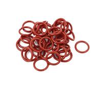 sourcing map 40pcs Joint torique 12mm x 1.5mm en caoutchouc de silicone bague d'étanchéité résistant à la chaleur rouge