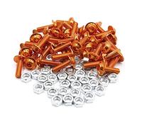 sourcing map 40pcs M6 vis à tête hexagonale en Alliage Aluminium Orange vis écrous Boulon pour Moto