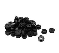 sourcing map 40pcs Patin Pied Chaise Meuble Caoutchouc Tampon Pare-choc Embout Jambe Protection Avec Rondelle Métallique D17x15xH8mm