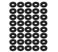 sourcing map 40Pcs Rondelle Plate Ronde en Caoutchouc Noir 6x14x2,5mm