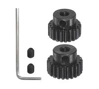sourcing map 48P Durci Pignon Moteur Ensemble Engrenages 2pcs 21T 22T Convient 3.175mm RC Motor Arbre 48 Terrain Engrenages pour RC Voiture, avec Hex Clé