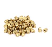 sourcing map 49pcs Écrou Borgne Laiton M3 Hexagonal Dôme Clou Décoratif pour Vis Boulon