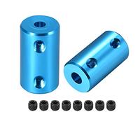 sourcing map 4mm à 5mm Alésage Coupleur Arbre Moteur Rigide Couplage Ensemble Vis L25XD14 Aluminium Alliage Connecteur Accessoire Bleu 2pcs