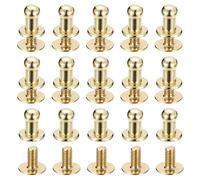 sourcing map 4mm Balle Tête Étalon Rivets Vis Dos, 15Paquet Rond Tête Bouton Mamelon Rivet pour Bricolage Cuir Artisanat Sac Main Ceinture, Clair Doré