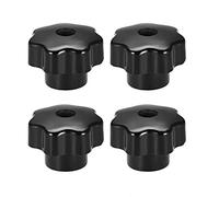 sourcing map 4pc Poignée Bouton Étoile M8 Insert en laiton Dia, fil Fem noir en bakélite