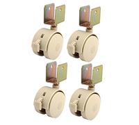 sourcing map 4pcs 20mm plastique Support en U Lit Roulette pivotante Tan | avec frein