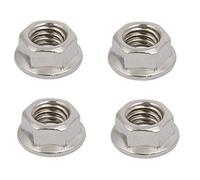 sourcing map 4PCS 3/8"-16 UNC Filetage hex acier inox 304 écrou embase dentelé glissière