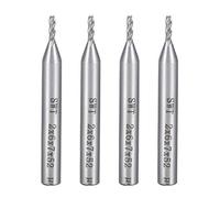 sourcing map 4PCS 6mm Tige 2 x 7mm Nez Plat Droit Fraise en bout CNC Foret Toupie 4 Cannelure