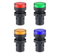 sourcing map 4pcs AC 220V Voyant rouge+vert+jaune +bleu, Monté panneau encastré 7/8" 22mm