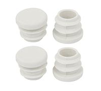 sourcing map 4pcs Bouchon Pied de Chasie Embout Capuchon Jambe Tube Insert Table Meuble Protection Rond blanc 15mm Dia