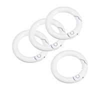 sourcing map 4pcs Boucle Mousqueton Rond Ressort Anneau Clip 25 mm Boucle de déclenchement pour sacs, sacs à main, porte-clés, blanc
