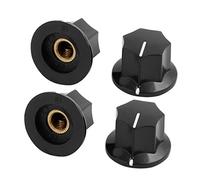 sourcing map 4pcs Bouton Potentiomètre 6mm arbre moleté contrôle rotatif capuchon en plastique anti-dérapant