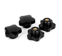 sourcing map 4pcs Boutons de Serrage Poignée 50mm en plastique 8mm Tête étoiles vis à filetage femelle