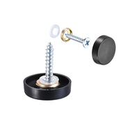 sourcing map 4pcs Cache Vis Miroir 19mm/0.75" Décoratif Capuchon Attaches Couverture Clous Fil Dessin Noir 304 Acier INOX