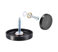 sourcing map 4pcs Cache Vis Miroir 30mm/1.18" Décoratif Capuchon Attaches Couverture Clous Fil Dessin Noir 304 Acier INOX