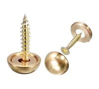 sourcing map 4pcs Décoratif Vis avec Bouchons, 15 mm Dia Laiton Miroir Vis Miroir Fixation Vis Fixations pour Miroirs Tables Meubles, Or