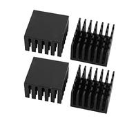 sourcing map 4pcs Dissipateur en aluminium noir 25mm x 25mm x 15mm ailettes en refroidissant