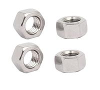 sourcing map 4pcs Écrou Pas à Gauche Hexagonal M12 en Acier Inox 304 hexagonaux métriques filetage gauche Ton Argent