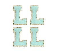 sourcing map 4Pcs Écusson Lettre Patch Thermocollant Repasser Bleu