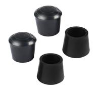 SOURCING MAP 4Pcs Embout Pied Chaise Bouchon Patin Tampon Capuchon Protection Jambe Meuble Anti-dérapant Caoutchouc Noir 18mm ID