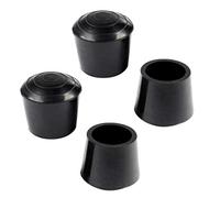 sourcing map 4pcs Embout Pied Chaise Bouchon Tampon Capuchon Protection Jambe Meuble Plancher Anti-dérapant en Caoutchouc Noir 30mm ID