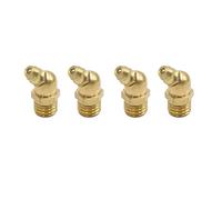 sourcing map 4pcs Graisseur M10x1.5 Coudé 45 Degrés Graisseur Laiton Raccord pour Auto Moto