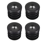 sourcing map 4Pcs Inserts pour Rond Tubes avec M10 Fil, pour 30mm/1.18" OD Rond Tube, Noir Plastique Bouchon Roulette Insert Chaise Embouts Meuble Pieds Bouchon