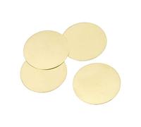 sourcing map 4pcs Laiton Estampage Blanc, Rond Métal Bricolage Étiquette pour Artisanat, Pendentif Décoration 45mmx1mm
