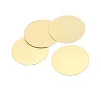 sourcing map 4pcs Laiton Estampage Blanc, Rond Métal Bricolage Étiquette pour Artisanat, Pendentif Décoration 40mmx0.8mm