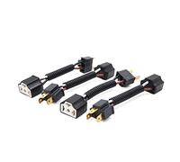 sourcing map 4pcs Noir H4 Phare voiture adaptateur femelle mâle connecteur femelle Céramique