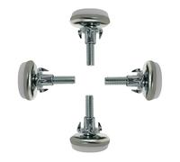 sourcing map 4pcs Pieds de Meubles Réglables Nivellement Patin Base Jambe Pied de Table Chaise Ajustables Protection Sol à visser avec écrous en T blanc M6 x 25 x 30mm