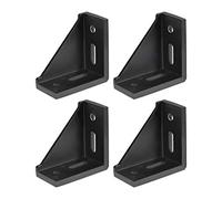sourcing map 4Pcs pour Aluminium Extrusion Profile Noir 80x40x80mm | Coin Support Soufflet
