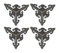 sourcing map 4pcs Protection Coin Table Meuble Cadre Livre Album Protecteur | Boîte Valise Vintage Triangle