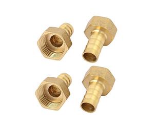 sourcing map 4pcs Raccord Cannelé 1/2PT Femelle Filetage Laiton Barbillon Coupleur Connecteur pour 12mm Interne Diamètre Tuyau