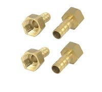 sourcing map 4pcs Raccord Cannelé 1/4BSP Filetage 8mm Tube Diamètre Laiton Tuyau Barbillon Coupleur Externe Hexagon Connecteur
