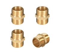 sourcing map 4pcs Raccord tuyau laiton Mamelon hex 3/8" x 3/8" G à filetage mâle