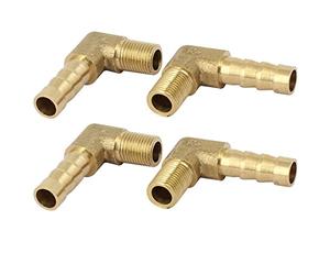 sourcing map 4pcs Raccords cannelés pour tuyau 1/8BSP filetage mâle 8mm de diamètre en laiton coupleurs connecteurs